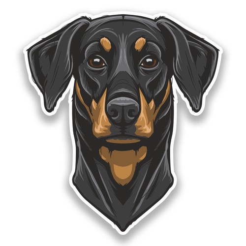 Doberman vinyl stickers - vinyl,