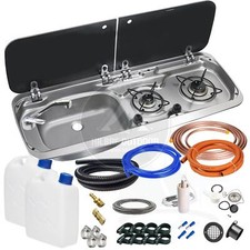 SMEV DOMETIC 9222 CAMPERVAN MOTORHOME HOB & SINK COOKER UNI COMBI KIT + TEMPLATE