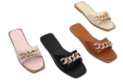 Womens flat sliders sandals - flat,