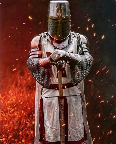 Medieval black templar knight - black,