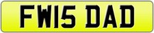 FW INITIALS DAD NUMBER PLATE FW15 DAD PRIVATE CAR REG FW IS DADDY FATHER NO FEES