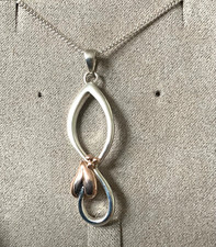 Clogau Tree of Life pendant necklace 18-20” silver and rose gold