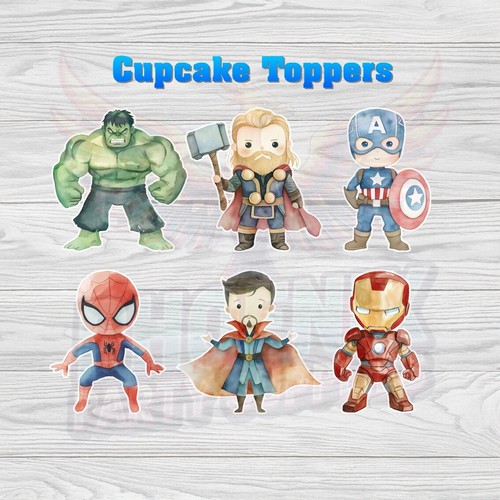 Superhero cupcake toppers - superhero, cake