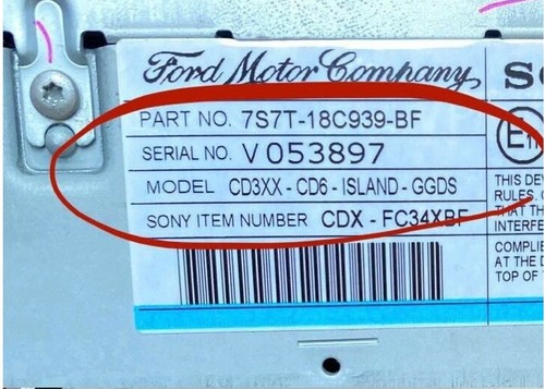 Ford radio code for - for, any