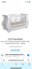 Tutti Bambini Louis 3 in 1 Sleigh cot bed