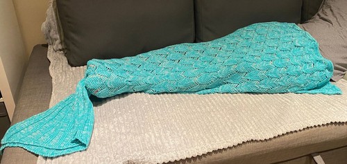 Mermaid tail knitted blanket - mermaid,