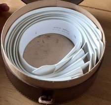 Vintage Round Leather Shirt Collar Box With 6 Collars Wormington Birmingham 