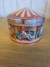 Churchills Of London Carousel Empty Embossed Confectionery Christmas Tin Vintage