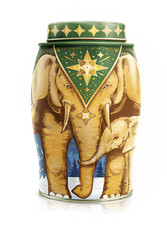 WILLIAMSON TEA CHRISTMAS ELEPHANT CADDY 40 ENGLISH BREAKFAST TEA BAG GOLDEN STAR