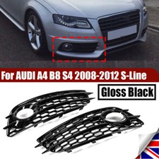 Honeycomb Front Bumper Fog Light Grille Cover For AUDI A4 B8 S-Line S4 2008-2012