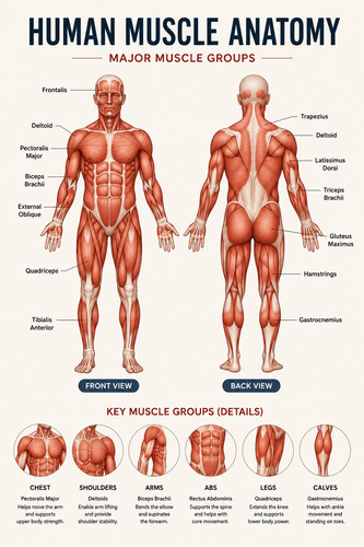 Human muscle anatomy - muscle, gym