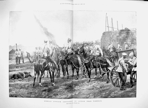 Original old antique print - old,