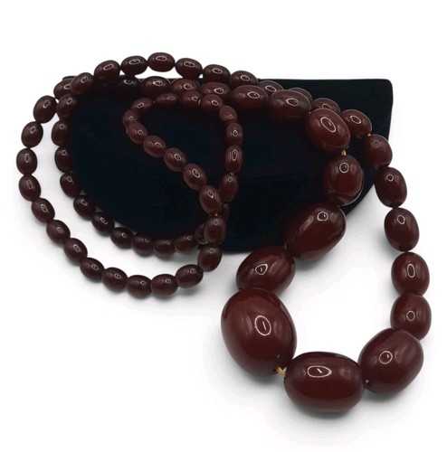 Cherry amber bakelite necklace - cherry,