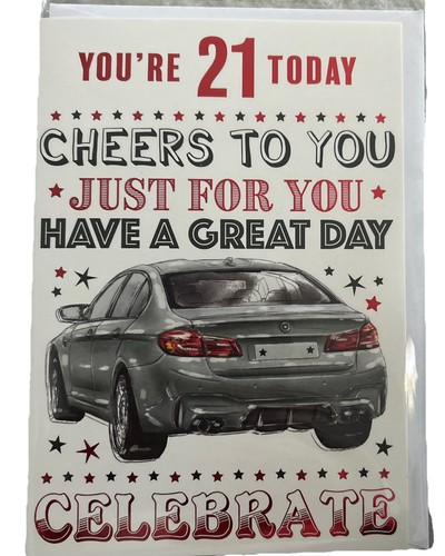 Open 21st birthday card 7x5 - birthday, 7x5”