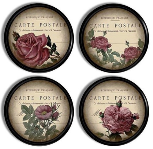 Vintage rose cabinet knobs - 4,