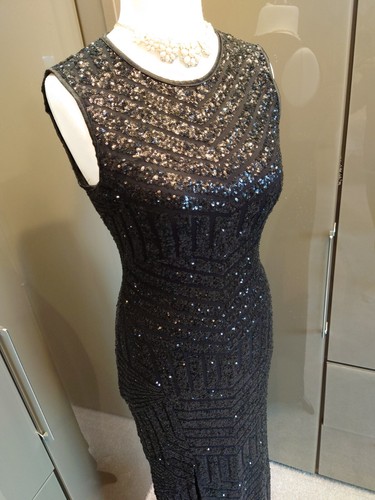 Quiz black sequin long - black, evening