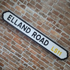 Elland Road Sign Wooden Faux