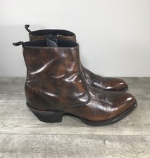 Laredo Men's Fletcher 62074 Brown Round Toe Western Side Zipper Beatle Boots 11