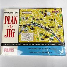 Sealed Map Of Paris Jigsaw Puzzle, Midcentury Waddington’ S Sealed Plan-a-Jig