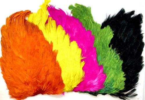 Dyed hen saddle - dyed,