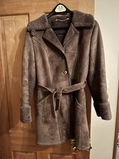 Chocolate Brown Ladies Sheepskin Coat , Size 12