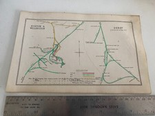 BURTON TUTBURY MARSTON WILLINGTON DERBY CITY Rd SPONDON  AIREY RAILWAY MAP 1884