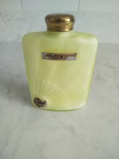 Antique Original Gold Top Vaseline Glass Duberry Golden Morn Talcum Powder Full