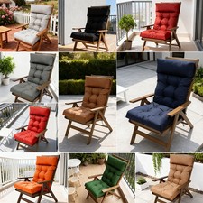 Cotton Garden Sun Lounger High Back Chair Recliner Bench Window Seat Cushion Pad
