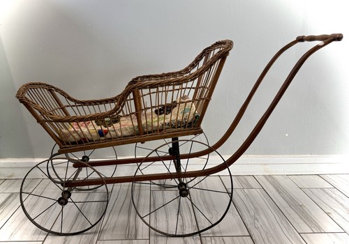 Antique vintage doll stroller - antique,