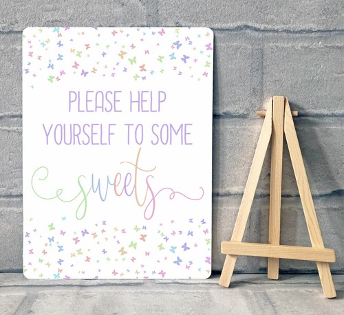 Sweet table candy cart - a5, sign