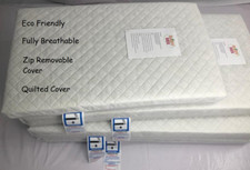 QUILTED COVER TRAVEL COT MATTRESS FIT 104 x 71 CM RED KITE Fully Breathable