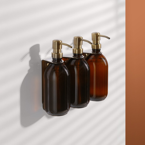 Gold triple wall mounted soap - gold,