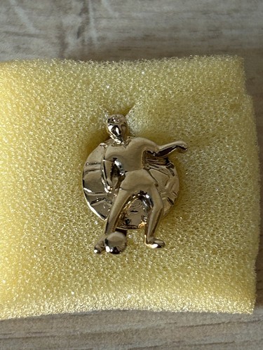 Vintage gold tone footballer - gold,