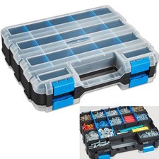 34 Compartment Storage Box Screw Nails Nuts Hobby & Craft Organiser Carry Case
