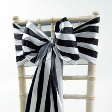 Satin Black & White Stripe
