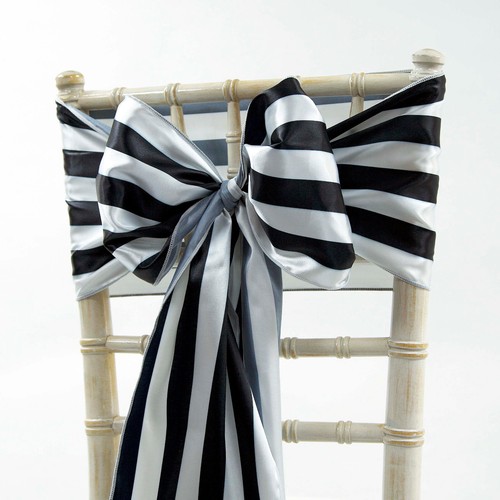 Satin black white - satin, stripe
