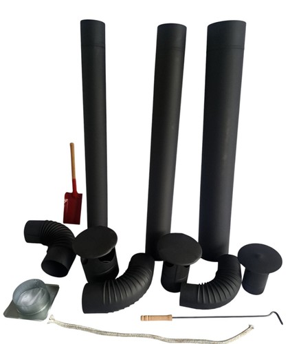 Black flue pipe elbow - 5",