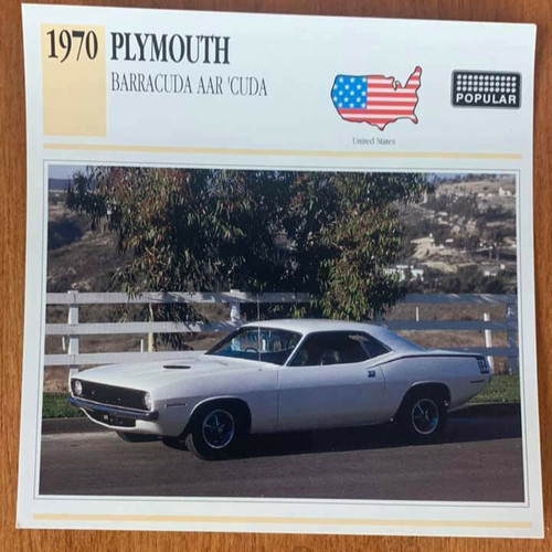 Cuda 1970 barracuda post card - ,
