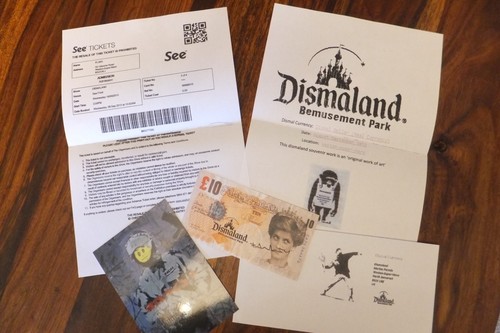 Banksy signed tenner - , &