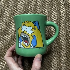 Vintage 2001 The Simpsons Large Homer Simpson Coffee Mug Green Official Fox TM