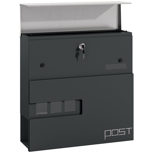 Homcom wall mounted post box - mounted,
