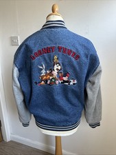 Warner Bros. Denim Varsity Jacket Looney Tunes Small