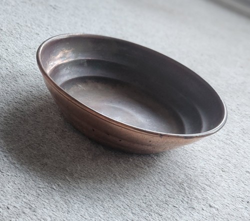 Vintage copper dish bowl 25cm - vintage,