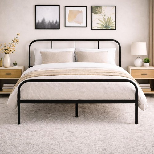 Bed frame metal rounded - bed,