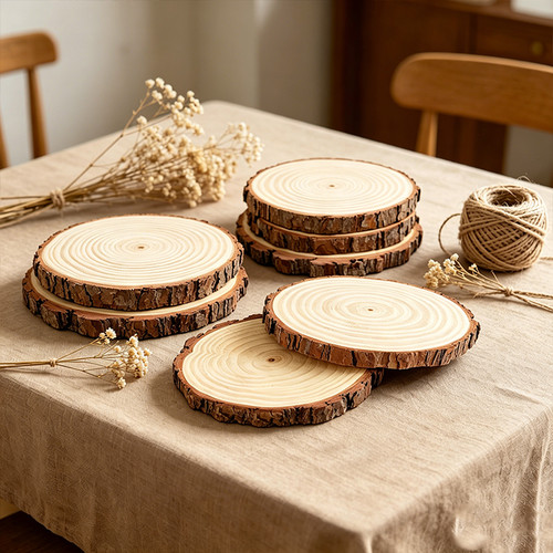 12pcs wood slices - 1-,
