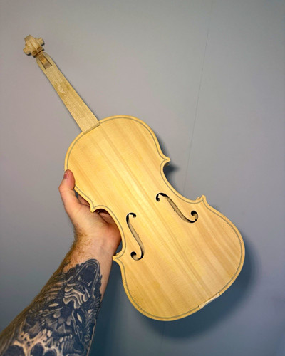 White acoustic violin - acoustic, full
