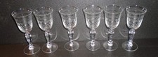6 x  PALL MALL LADY HAMILTON CRYSTAL ETCHED BALUSTROID SHERRY GLASSES 13 cms Vgc