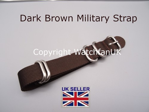 Brown military watch strap - brown,