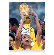 Rivaldo Brazil FIFA World Cup Winner 2002 Signed Photo COA