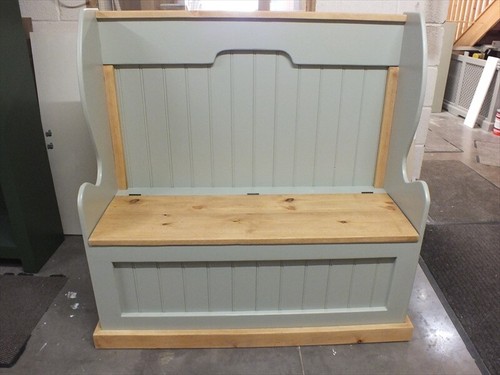 Farmhouse painted monks bench - farmhouse,